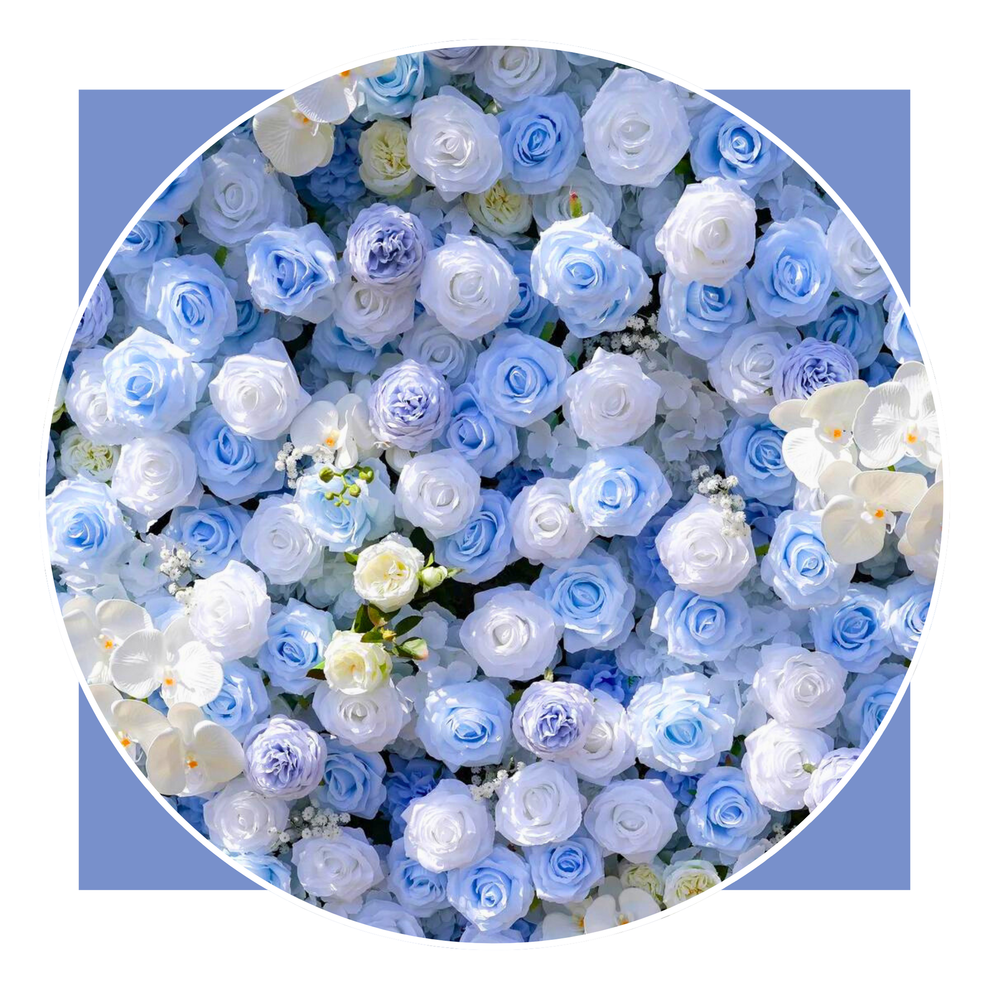 Something Blue | Flower Wall - Permanence Decor Rentals