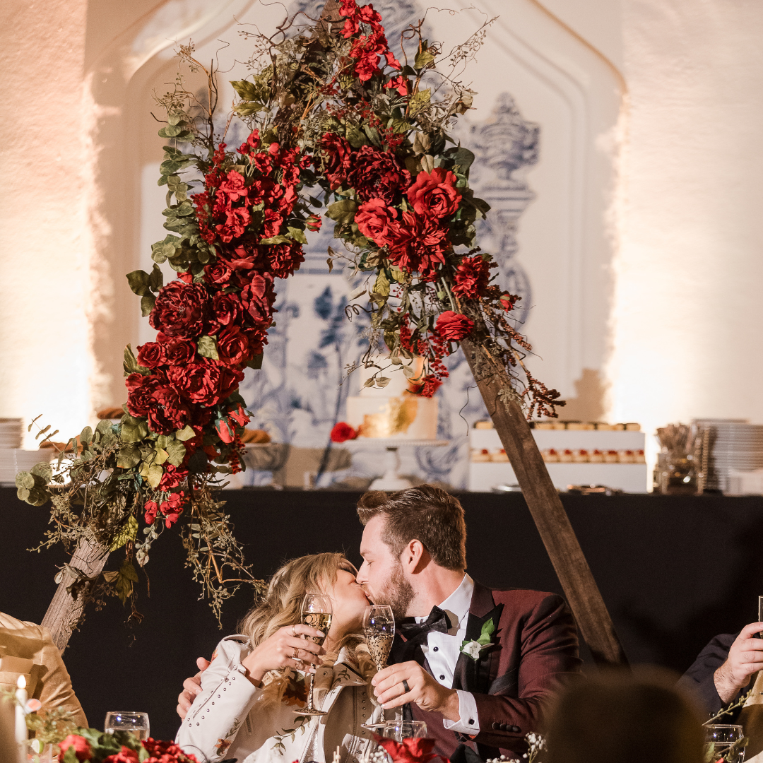 Rosemary's Wood Triangle Arch - Permanence Decor Rentals