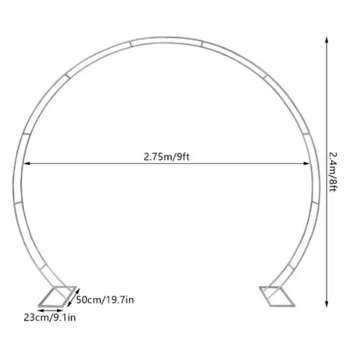 Silver Semi Circle Frame - Permanence Decor Rentals