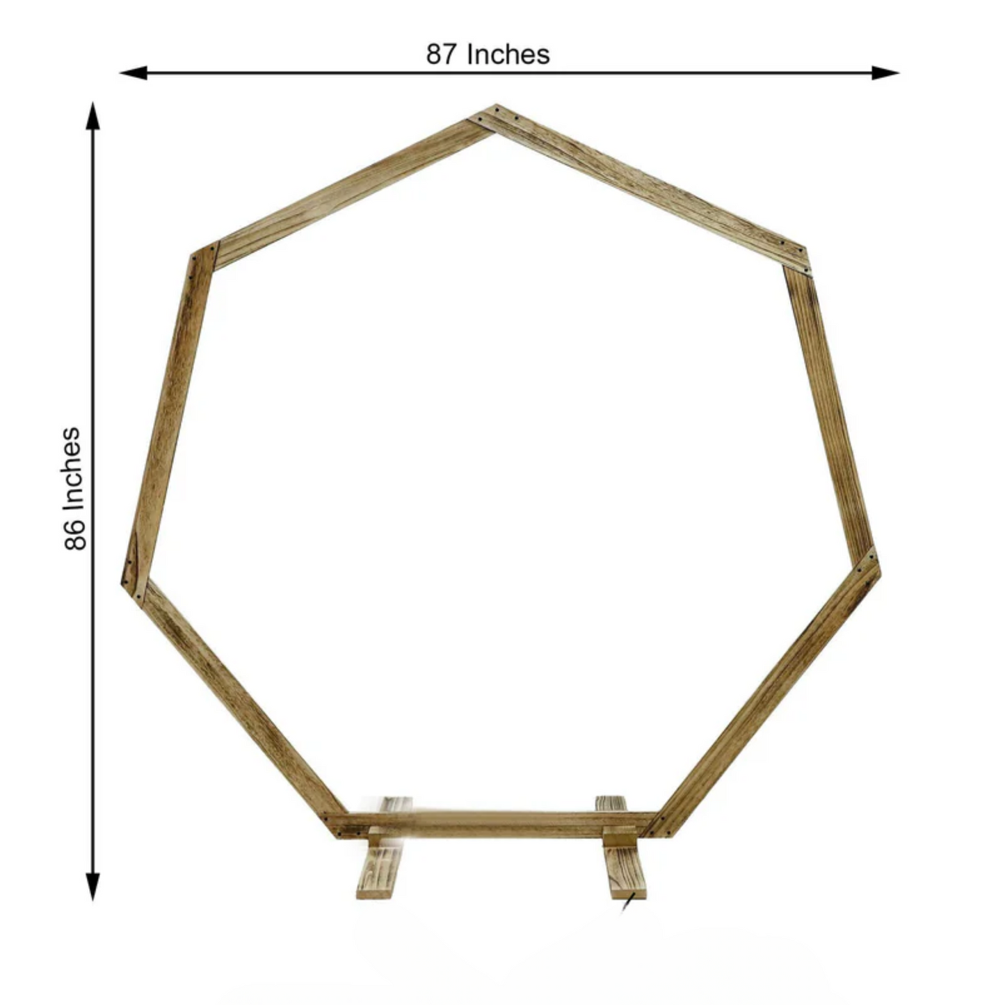 Wood Heptagon Arch Frame - Permanence Decor Rentals