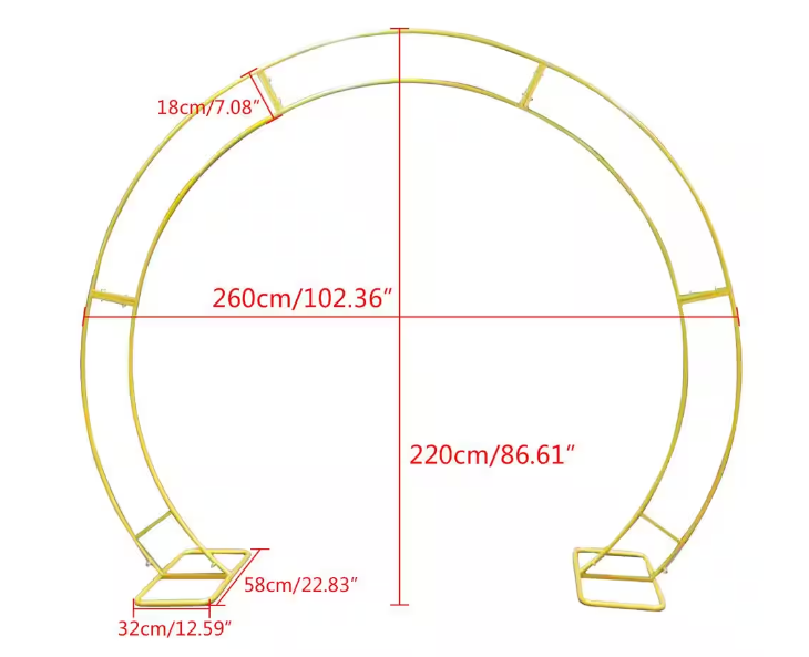 Gold Semi Circle Frame - Permanence Decor Rentals