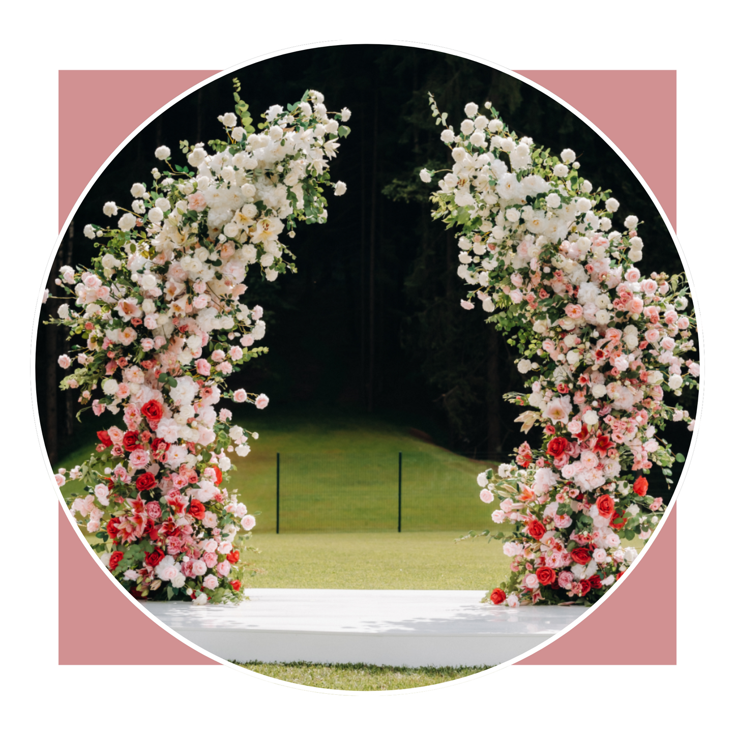 Aria's Columns Wedding Arch - Permanence Decor Rentals