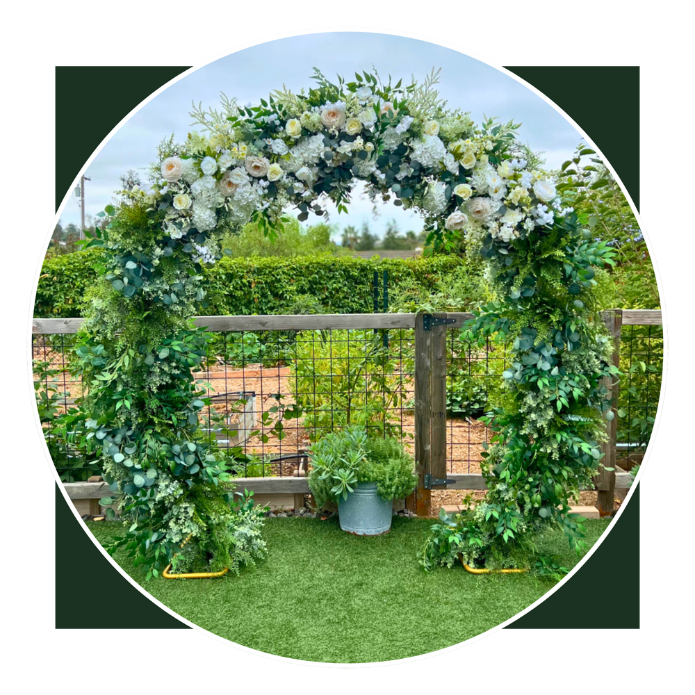 Hailey's Tropical Wedding Arch - Permanence Decor Rentals